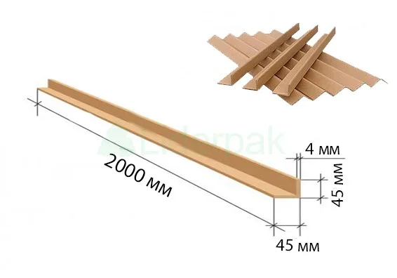 Кутник картонний 45*45*4*2000 Кутник картонний 45*45*4*2000 - liderpak.ua
