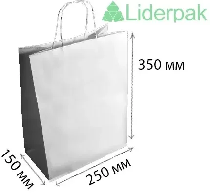 Пакет бумажный с витой ручкой 250*150*350 (арт. 692) - liderpak.ua